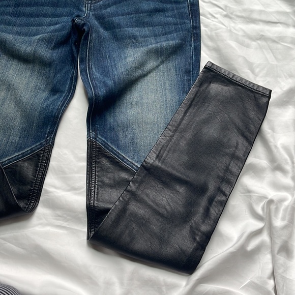 Express Legging Jeans with Black Leather Detail. SIZE 0 - Picture 5 of 8